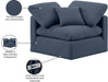 Indulge Linen Textured Fabric Living Room Chair Blue - 141Navy-Corner - Vega Furniture