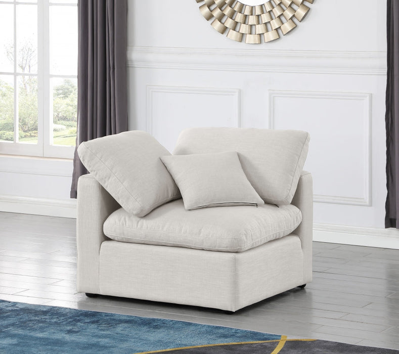 Indulge Linen Textured Fabric Living Room Chair Cream - 141Cream-Corner - Vega Furniture