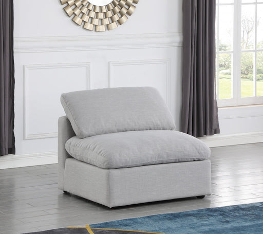 Indulge Linen Textured Fabric Living Room Chair Grey - 141Grey-Armless - Vega Furniture