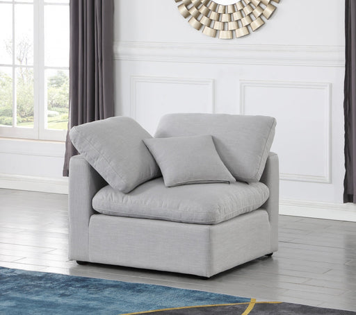 Indulge Linen Textured Fabric Living Room Chair Grey - 141Grey-Corner - Vega Furniture