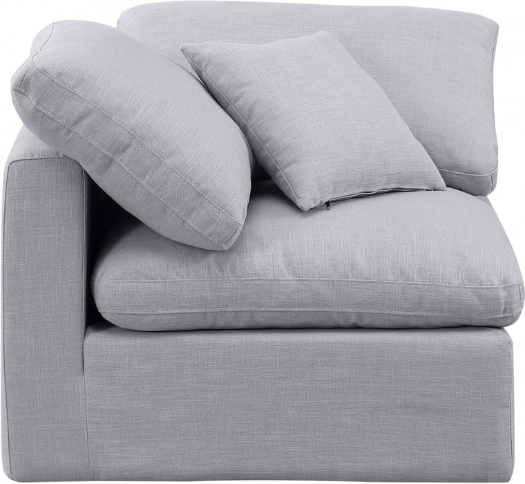 Indulge Linen Textured Fabric Living Room Chair Grey - 141Grey-Corner - Vega Furniture