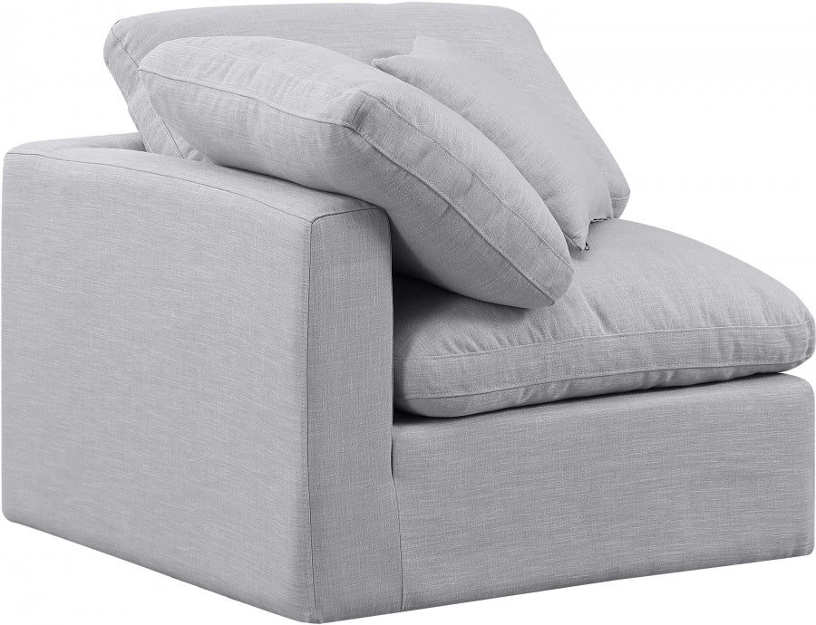 Indulge Linen Textured Fabric Living Room Chair Grey - 141Grey-Corner - Vega Furniture