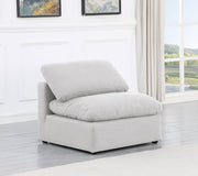 Indulge Linen Textured Fabric Living Room Chair White - 141White-Armless - Vega Furniture