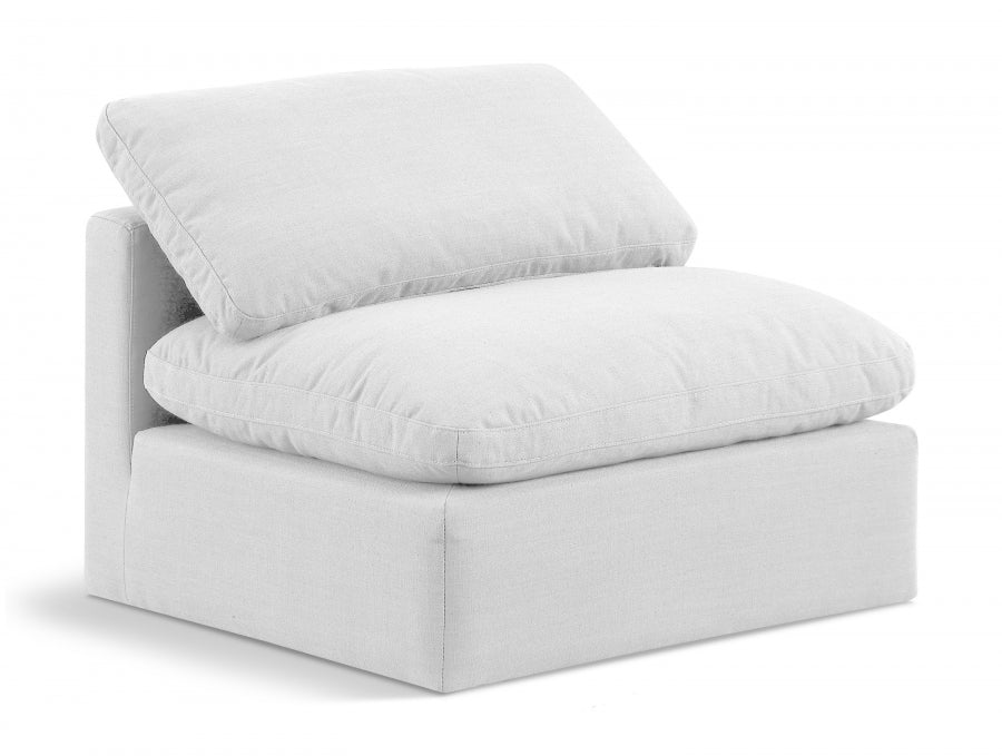 Indulge Linen Textured Fabric Living Room Chair White - 141White-Armless - Vega Furniture