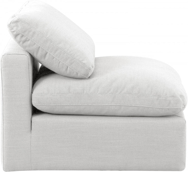 Indulge Linen Textured Fabric Living Room Chair White - 141White-Armless - Vega Furniture