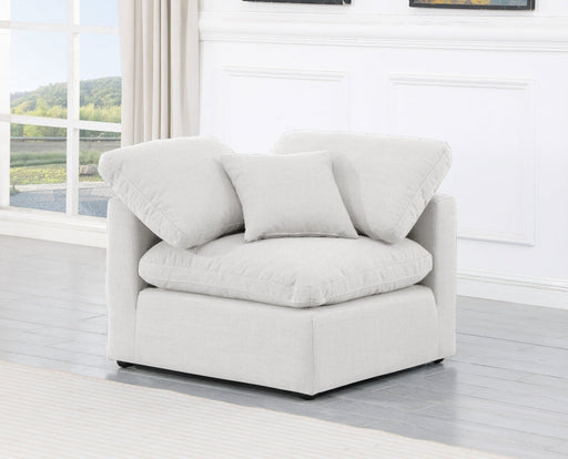 Indulge Linen Textured Fabric Living Room Chair White - 141White-Corner - Vega Furniture