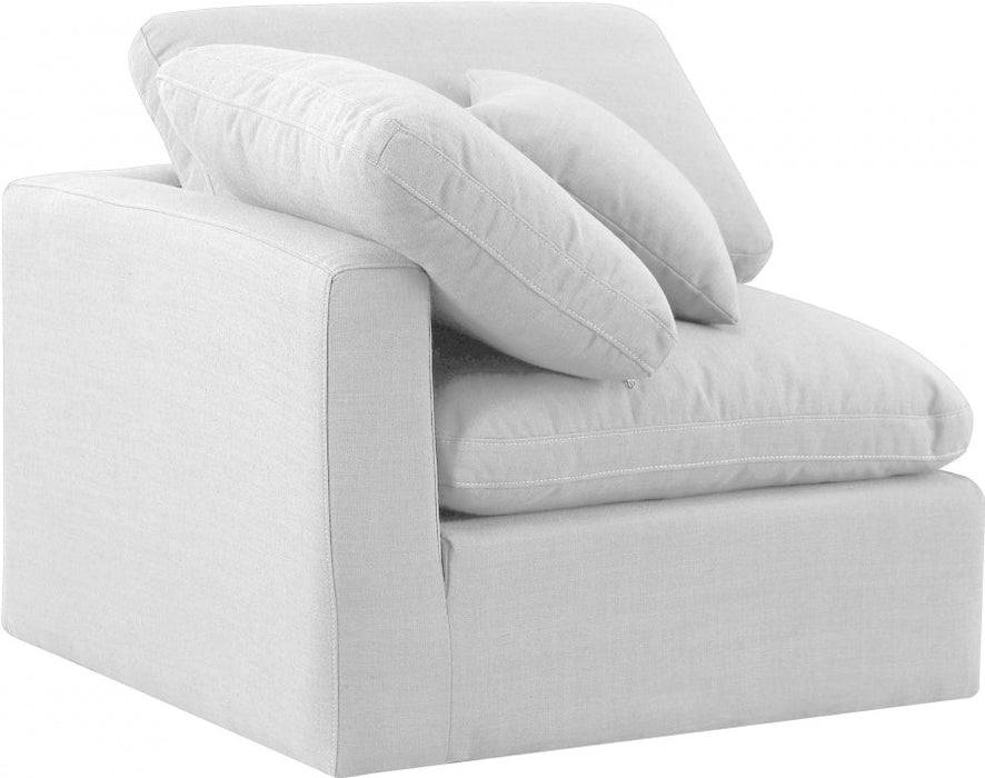 Indulge Linen Textured Fabric Living Room Chair White - 141White-Corner - Vega Furniture