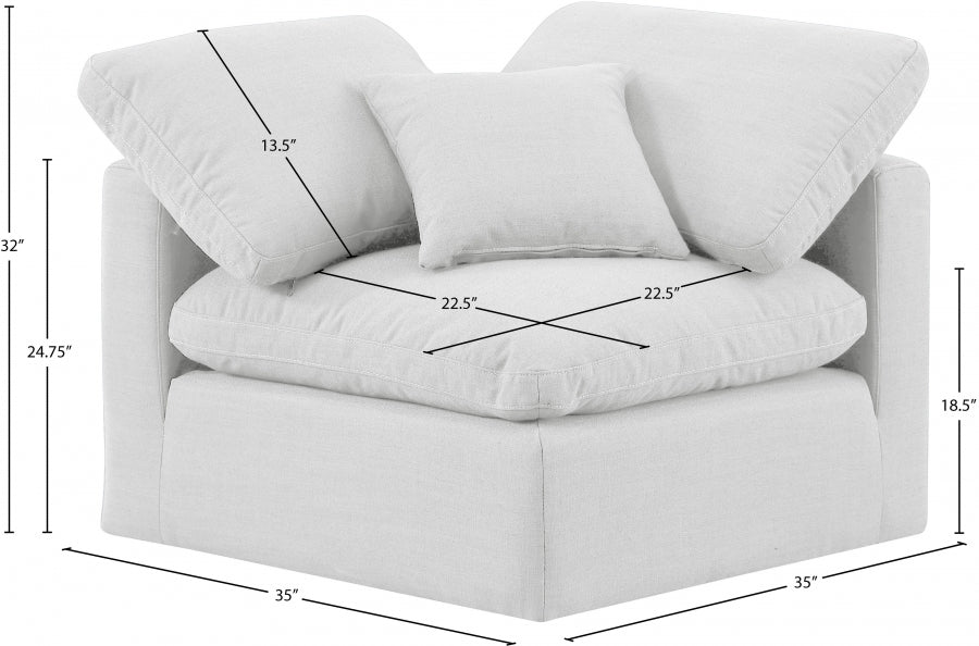 Indulge Linen Textured Fabric Living Room Chair White - 141White-Corner - Vega Furniture