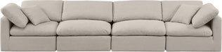 Indulge Linen Textured Fabric Sofa Beige - 141Beige-S140 - Vega Furniture