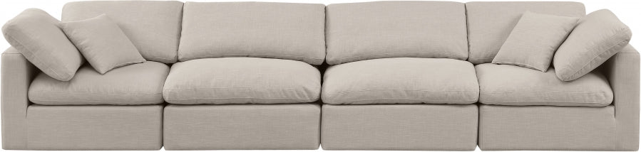 Indulge Linen Textured Fabric Sofa Beige - 141Beige-S140 - Vega Furniture