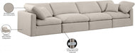 Indulge Linen Textured Fabric Sofa Beige - 141Beige-S140 - Vega Furniture