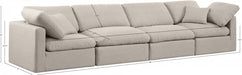 Indulge Linen Textured Fabric Sofa Beige - 141Beige-S140 - Vega Furniture
