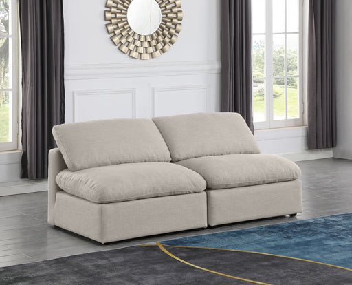 Indulge Linen Textured Fabric Sofa Beige - 141Beige-S2 - Vega Furniture