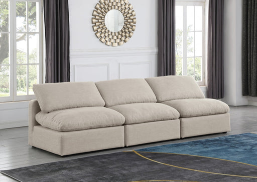 Indulge Linen Textured Fabric Sofa Beige - 141Beige-S3 - Vega Furniture