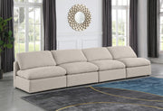 Indulge Linen Textured Fabric Sofa Beige - 141Beige-S4 - Vega Furniture