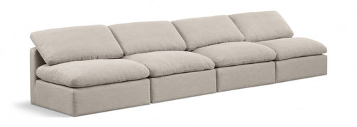 Indulge Linen Textured Fabric Sofa Beige - 141Beige-S4 - Vega Furniture
