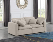 Indulge Linen Textured Fabric Sofa Beige - 141Beige-S70 - Vega Furniture