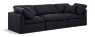 Indulge Linen Textured Fabric Sofa Black - 141Black-S105 - Vega Furniture