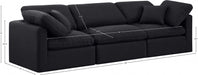 Indulge Linen Textured Fabric Sofa Black - 141Black-S105 - Vega Furniture