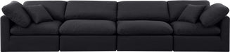 Indulge Linen Textured Fabric Sofa Black - 141Black-S140 - Vega Furniture