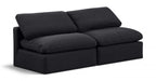 Indulge Linen Textured Fabric Sofa Black - 141Black-S2 - Vega Furniture