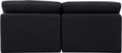 Indulge Linen Textured Fabric Sofa Black - 141Black-S2 - Vega Furniture