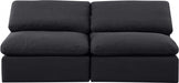 Indulge Linen Textured Fabric Sofa Black - 141Black-S2 - Vega Furniture