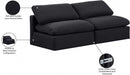 Indulge Linen Textured Fabric Sofa Black - 141Black-S2 - Vega Furniture