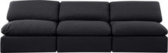 Indulge Linen Textured Fabric Sofa Black - 141Black-S3 - Vega Furniture