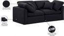 Indulge Linen Textured Fabric Sofa Black - 141Black-S70 - Vega Furniture