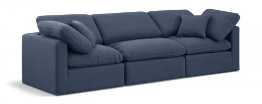 Indulge Linen Textured Fabric Sofa Blue - 141Navy-S105 - Vega Furniture