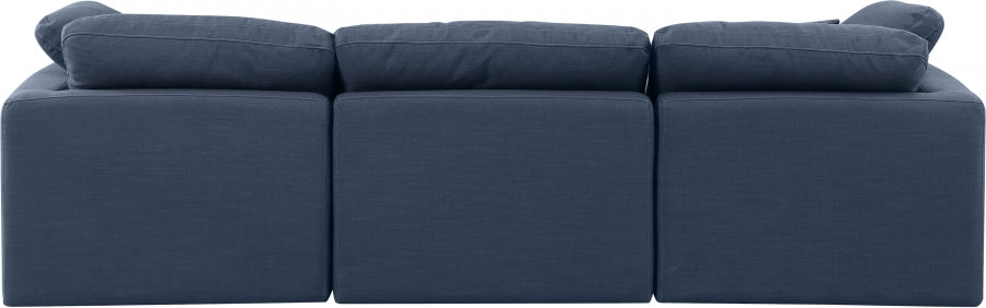 Indulge Linen Textured Fabric Sofa Blue - 141Navy-S105 - Vega Furniture