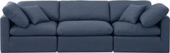 Indulge Linen Textured Fabric Sofa Blue - 141Navy-S105 - Vega Furniture