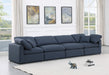 Indulge Linen Textured Fabric Sofa Blue - 141Navy-S140 - Vega Furniture