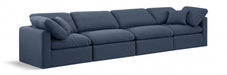 Indulge Linen Textured Fabric Sofa Blue - 141Navy-S140 - Vega Furniture