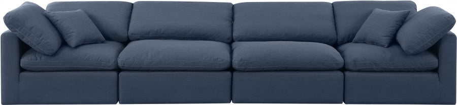 Indulge Linen Textured Fabric Sofa Blue - 141Navy-S140 - Vega Furniture