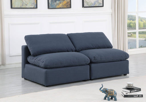 Indulge Linen Textured Fabric Sofa Blue - 141Navy-S2 - Vega Furniture