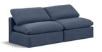 Indulge Linen Textured Fabric Sofa Blue - 141Navy-S2 - Vega Furniture