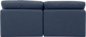 Indulge Linen Textured Fabric Sofa Blue - 141Navy-S2 - Vega Furniture