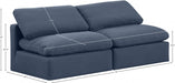 Indulge Linen Textured Fabric Sofa Blue - 141Navy-S2 - Vega Furniture