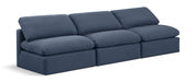 Indulge Linen Textured Fabric Sofa Blue - 141Navy-S3 - Vega Furniture