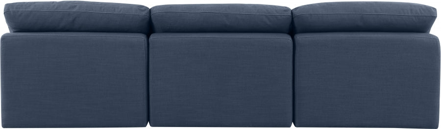 Indulge Linen Textured Fabric Sofa Blue - 141Navy-S3 - Vega Furniture