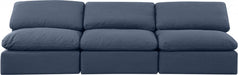 Indulge Linen Textured Fabric Sofa Blue - 141Navy-S3 - Vega Furniture