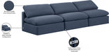 Indulge Linen Textured Fabric Sofa Blue - 141Navy-S3 - Vega Furniture