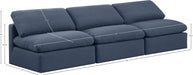 Indulge Linen Textured Fabric Sofa Blue - 141Navy-S3 - Vega Furniture