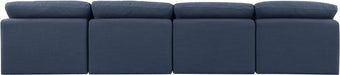 Indulge Linen Textured Fabric Sofa Blue - 141Navy-S4 - Vega Furniture