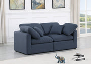 Indulge Linen Textured Fabric Sofa Blue - 141Navy-S70 - Vega Furniture