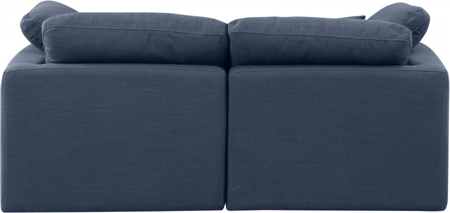 Indulge Linen Textured Fabric Sofa Blue - 141Navy-S70 - Vega Furniture