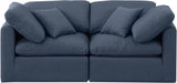 Indulge Linen Textured Fabric Sofa Blue - 141Navy-S70 - Vega Furniture