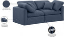 Indulge Linen Textured Fabric Sofa Blue - 141Navy-S70 - Vega Furniture